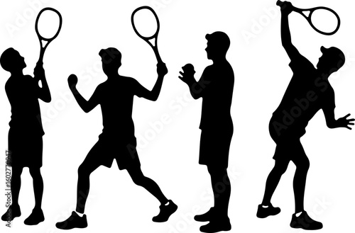 Tennis, players, group, team,  vector