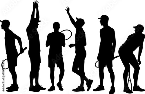 Tennis, players, group, team,  vector