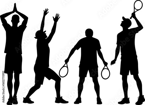 Tennis, players, group, team,  vector