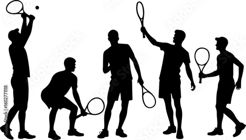 Tennis, players, group, team,  vector