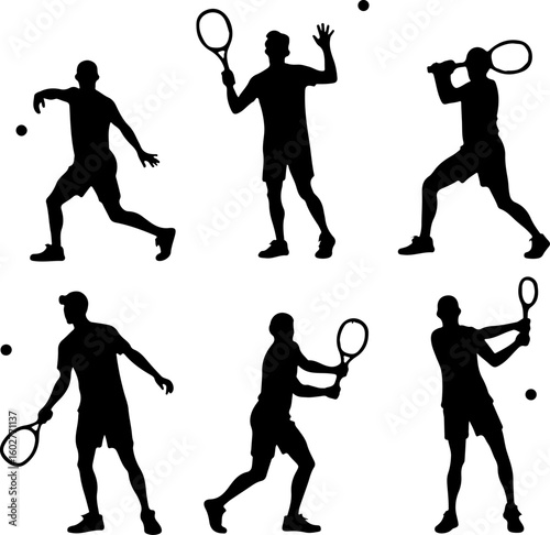 Tennis, players, group, team,  vector