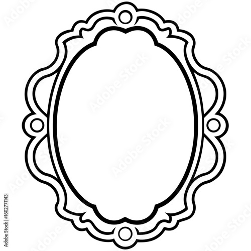 Classic Oval Mirror Outline