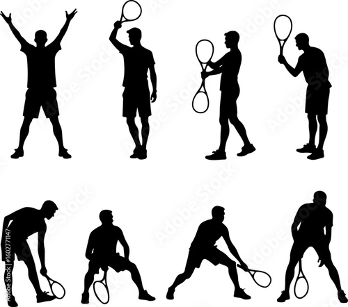 Tennis, players, group, team,  vector
