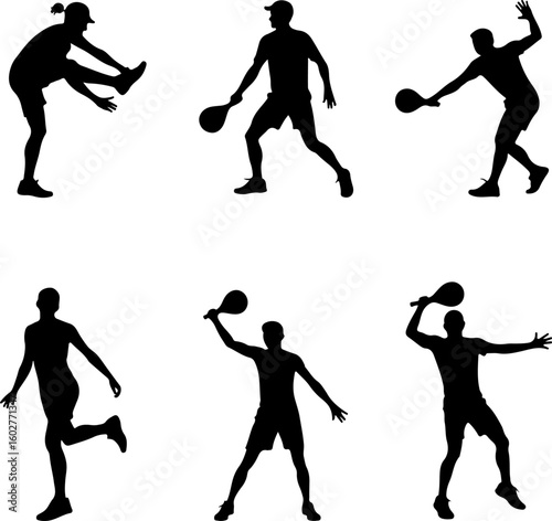 Tennis, players, group, team, silhouette, 
