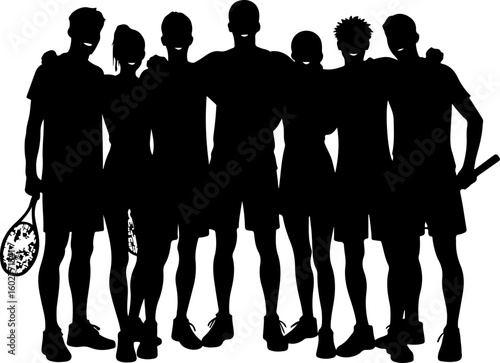  Group of Tennis Players Silhouettes