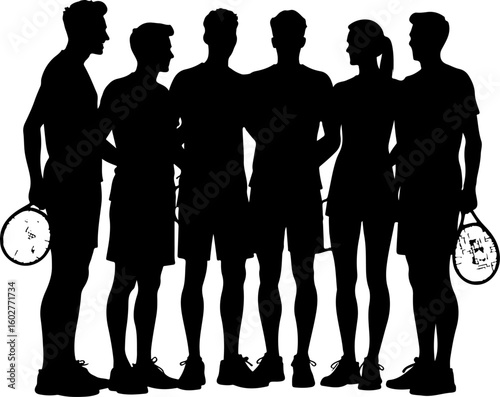  Group of Tennis Players Silhouettes