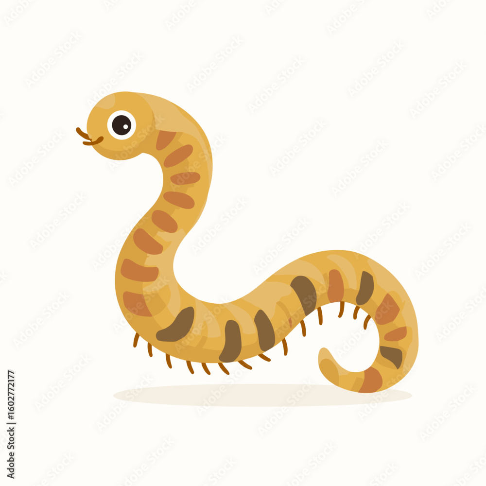 Fototapeta premium Cartoon Sand Worm Clipart, Logo