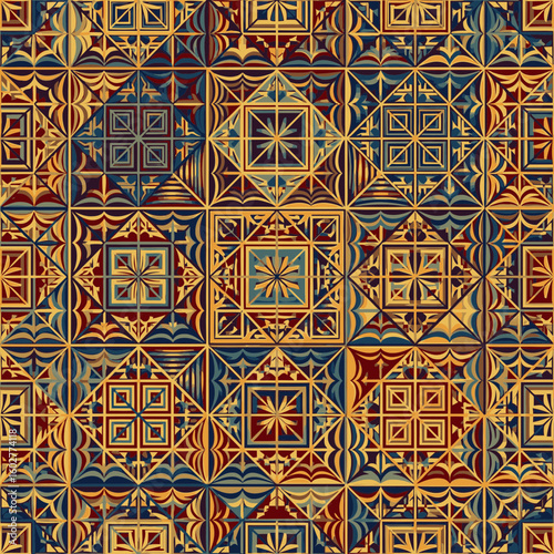 Traditional Japanese pattern in Shippō style with vibrant colors  