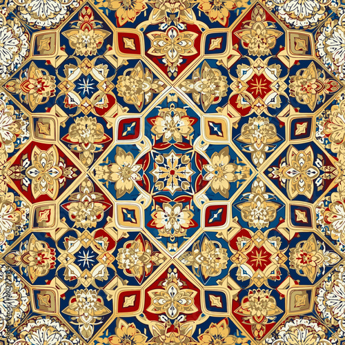 Traditional Japanese Shippō style seamless background pattern design  