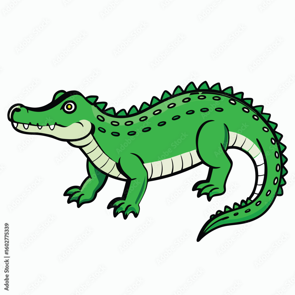 Obraz premium crocodile animal black outline vector silhouette