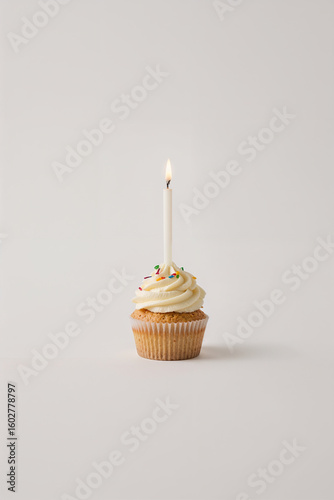birthday cupcake with candle