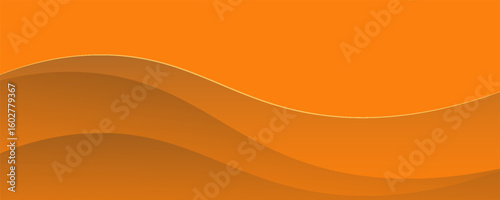 Vector orange line background curve element with white space for text and message design, overlapping layers, vector