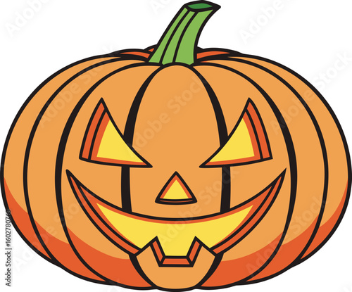 Halloween pumpkin icon on white background vector illustration