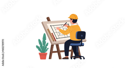 Architectural Designer at Work: Crafting Blueprints