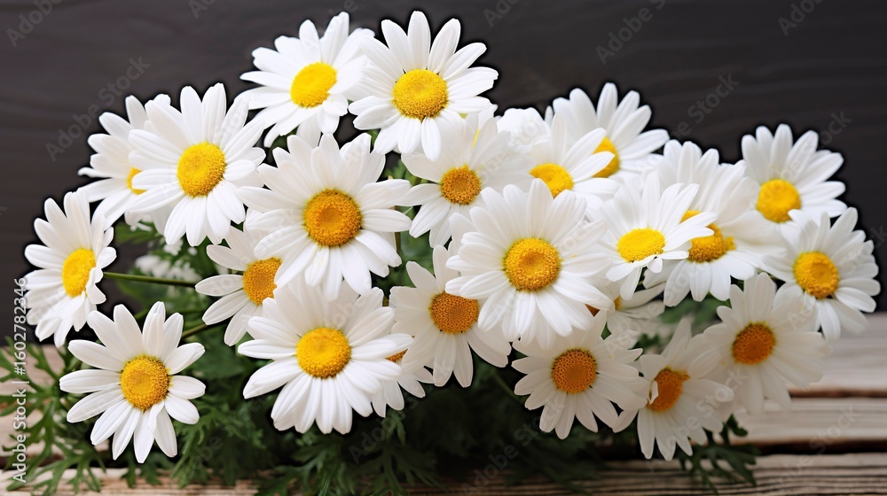 Fototapeta premium A photo of a bouquet of white daisies