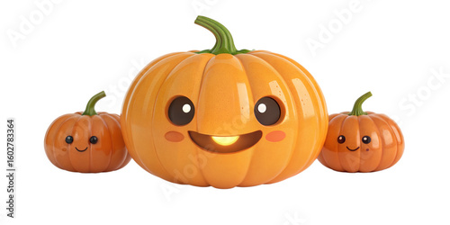 Cute Cartoon Pumpkins Perfect for Halloween