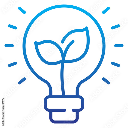 Green Energy Gradient Line Icon