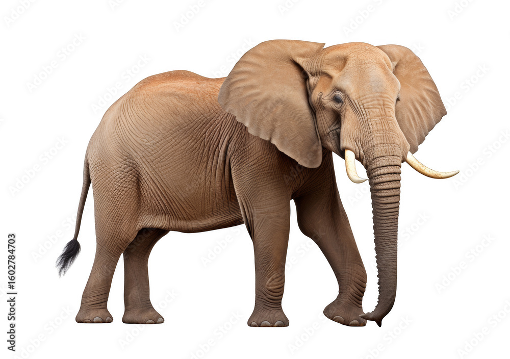 Majestic elephant strides gracefully against a black backdrop, showcasing its size and intricate skin texture with clarity and detail. Majestic elephant strides gracefully against a black backdrop, showcasing its size and intricate skin texture with clarity and detail.