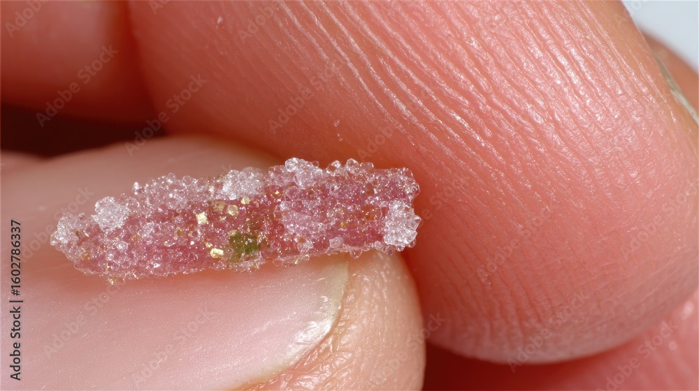 Fototapeta premium Close-up view of a small, crystalline structure.