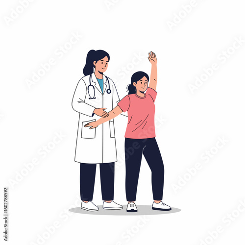 Doctor Helping Patient With Arm Rehabilitation Exercise Medical Care