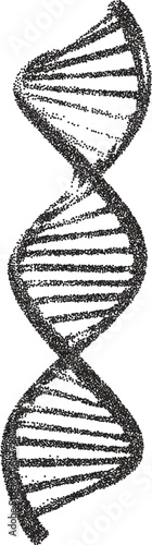Dna retro y2k stipple design genome halftone brutalist urban vector png with clear background, helix 2000s photocopy grunge tattoo gen z effect