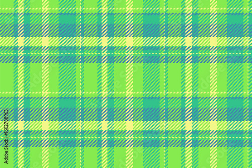 Quilted plaid fabric tartan, micro background seamless check. Preppy texture pattern vector textile in green and mint colors.