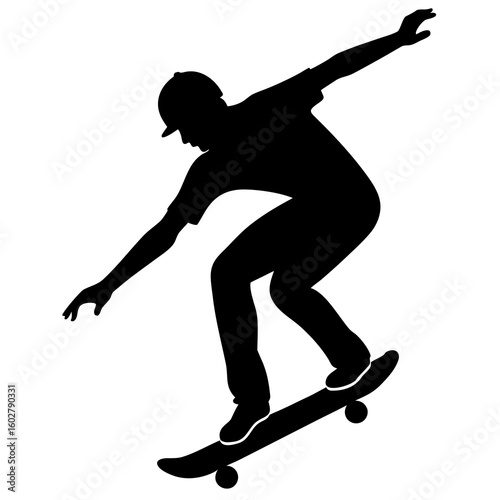 Skater performing aerial trick on skateboard skateboarder