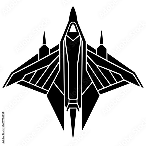 Sleek futuristic spacecraft silhouette spaceship sci fi
