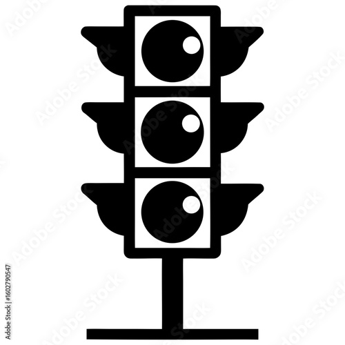Vertical traffic signal with three lights traffic light