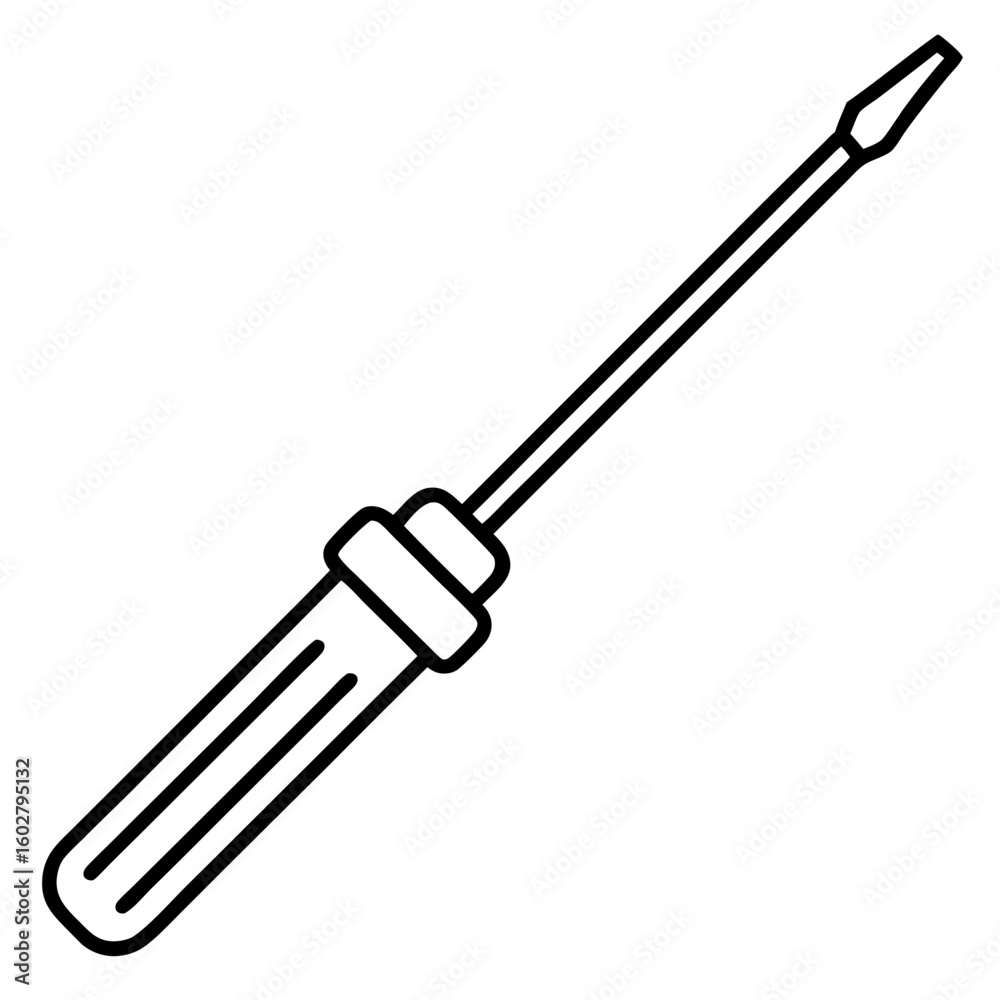 Clean Screwdriver Line Icon Design Clean Screwdriver Line Icon Design