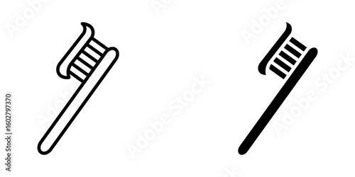  toothbrush icon white on background