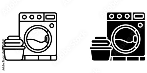  washing machine icon white on background