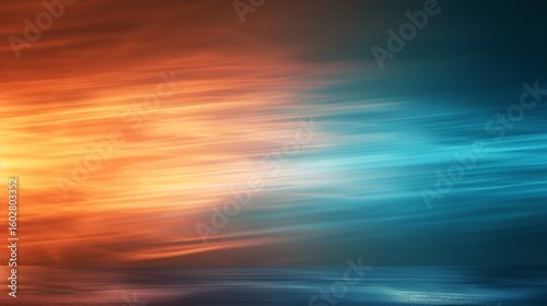 Motion blur of warm and cool colour energy waves