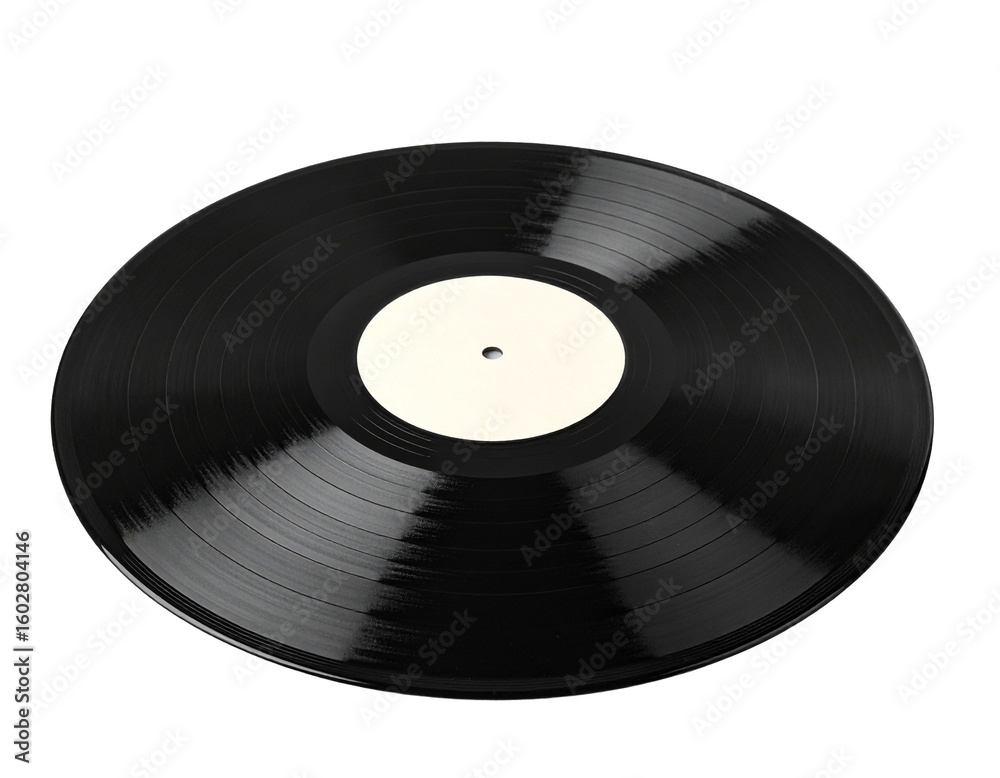 Obraz premium Black Vinyl Record Isolated on White