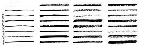 crayon drawn lines illustrator brush stroke set