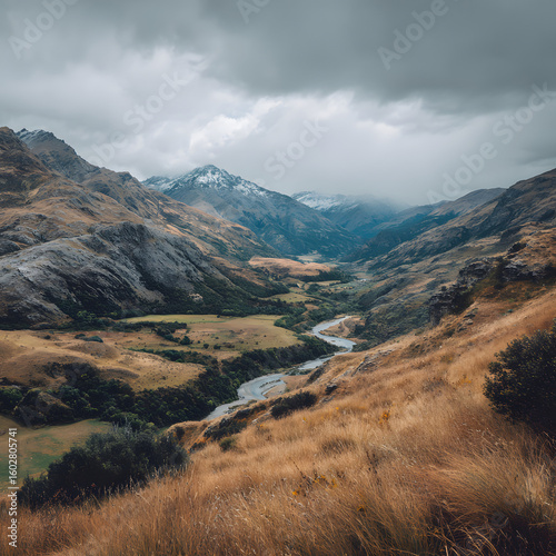  Misty Morning Over New Zealand Mountain Valley