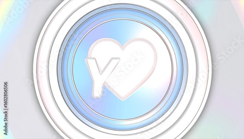 Pastel-toned heart-shaped button