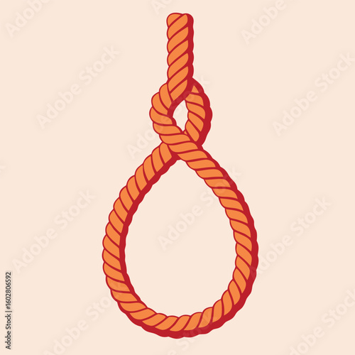 Orange rope noose vector illustration knot