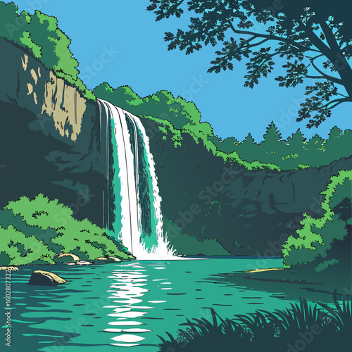river in the mountains vector illustration svg eps 
