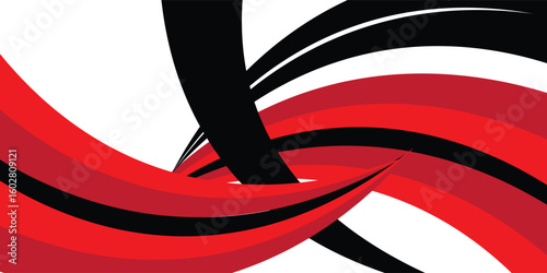 Vector black and red line background curve element with white space for text and message design, overlapping layers, modern vector ilustration