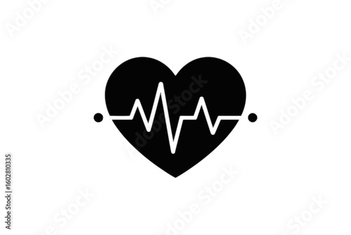 Heartbeat cardiogram symbol electrocardiogram