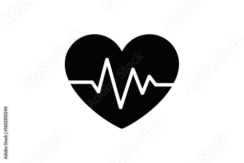 Heartbeat cardiogram symbol pulse medical