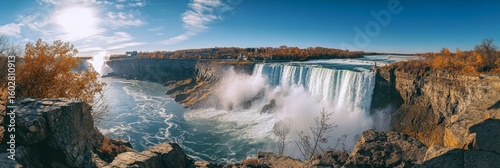Niagara Falls is a waterfall on the Niagara River, straddling the border of the province of Ontario in Canada and the state of New York in the United States.