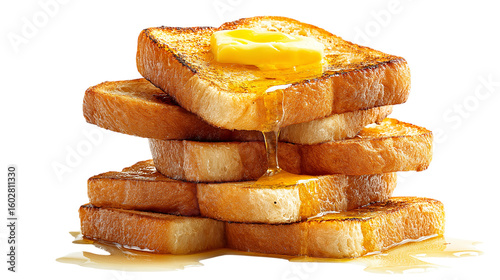 Golden Toast Stack with Butter and Syrup Delight