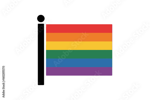 Rainbow flag on pole pride flag LGBTQ