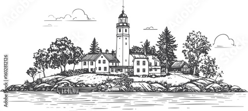 Wallpaper Mural Remote Island Lighthouse Vista Torontodigital.ca