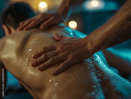 Wallpaper Mural Two men receive a professional massage in an intimate setting. The focus is on relaxation, health and wellness, and emotional connection. Torontodigital.ca