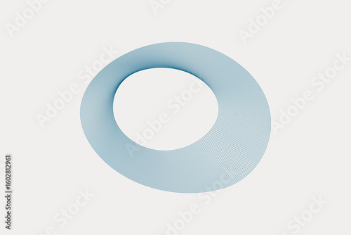 Warped round structure. Abstract vector element with asymmetric organic lines.