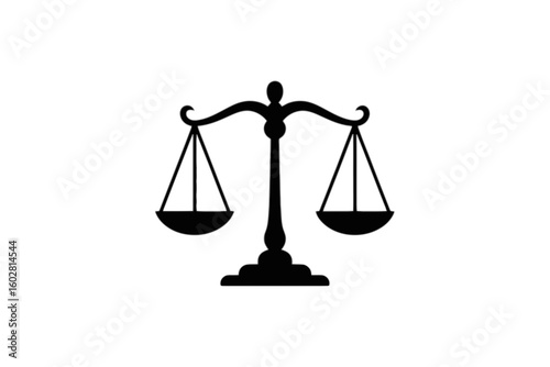 Balanced Scales Silhouette justice weighing