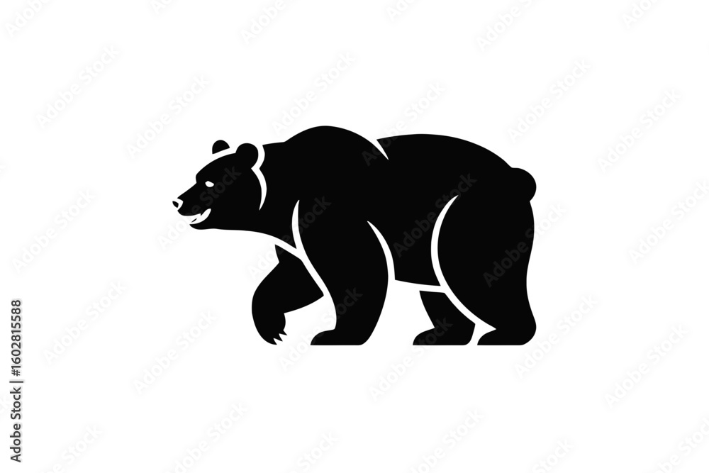 Fototapeta premium Grizzly Bear Walking Silhouette animal wildlife
